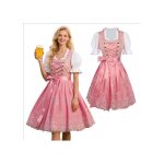 Robe dirndl femme oktoberfest traditionnelle rose taille m tenue bavaroise avec broderies florales et ...