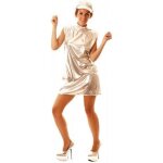 Robe disco argent mtallique - femme - taille m / l - sans manches