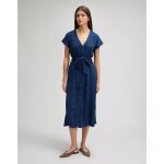 Robe en jean mi - longue avec ceinture femme lee