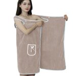 Robe  serviette de bain - non spcifi - grande taille - hyper absorbant - style contemporain - marron ...