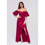 Robe du soir maxi - ombre - pour femme - bordeaux