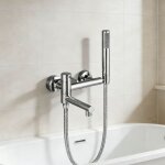 Robinet baignoire avec douchette mitigeur baignoire pour bain et douche mitigeur douche 2 sorties robinet ...