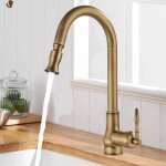 Robinet de cuisine antique laitonmitigeur cuisine rotatif � 360�avec douchette extensible vintage robinet ...