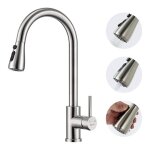 Robinet de cuisine avec douchette extensible mitigeur cuisine 3 types de jets mitigeur vier rotatif ...