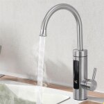 Robinet de cuisine �lectrique mitigeur lavabo chauffe - eau robinet led avec rotatif 360� mitigeur noir ...