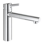 Grohe robinet de cuisine concetto bec medium avec douchette escamotable plage de rotation  100 starlight ...