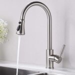 Robinet de cuisine - inox - pivotant 360� - 3 vitesses - arr�t � une touche - �conomie deau