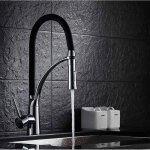 Robinet cuisine mitigeur avec douchette extractible en silicone noir rabattable 360 mitigeur pour evier ...