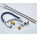 Robinet de cuisine - mitigeur - noir et chrom� - douchette extractible - rotation 360� - design intemporel ...