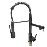 Robinet de cuisine - mitigeur �vier - rotatif 360� - 2 jets - noir - monotrou