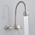 Robinet de cuisine mlbq mitigeur mural inox 2 bras chrom�