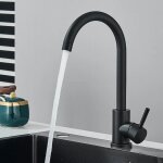 Robinet cuisine noir mitigeur cuisine pivotant � 360� col de cygne robinette de cuisine evier de cuisine ...