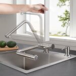 Robinet de cuisine rabattable - acier inox - mitigeur rotatif 360 - bross - vier - conomie deau