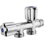 Robinet double sortie m�le 20x27 (3 / 4) en ligne pour machine � laver - arriv�e m�le 15x21 (1 / 2) noyon ...