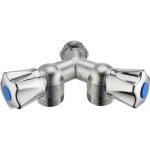 Robinet double en y m�le 20x27 (3 / 4) arriv�e m�le 15x21 (1 / 2) pour machine � laver. noyon & thiebault ...