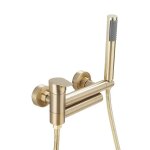 Robinet douche mural laiton monocommande mitigeur de baignoire avec douchette et flexible de douche (150cm) ...