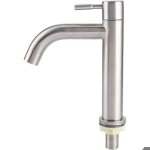 Robinet eau froide simple inox bross� lavabo accessoires salle de bain / cuisine cylindre unique .