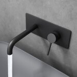 Robinet encastrable pour lavabo ou vasque mitigeur noir mat sogood wa112