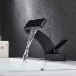 Robinet haut de salle de bain  une poigne en bronze huil comptoir haut robinet 1 trou lavabo mont ...