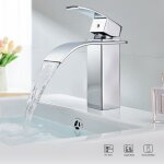 Robinet de lavabo cascade en laiton cecipa - modle monotrou - conomie deau - gris chrom