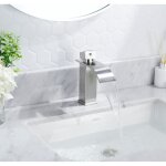 Forious robinet salle de bain robinet lavobo cascade en colonne carr�e �conomiseur deau et d�nergie inox ...