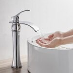 Robinet de lavabo haut bec cascade auralum en laiton chrom