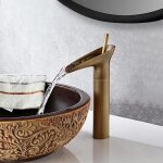 Robinet de lavabo en laiton antique - mlangeur dvier haut 310mm - buse de type verre  vin