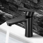 Robinet lavabo noir en acier inox 304 sans plom mitigeur lavabo avec arateur dmontable salle de bain ...