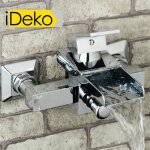 Robinet mitigeur cascade de douche baignoire - ideko - monotrou - chrom - rtractable