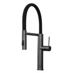 Robinetterie cuisine architek mitigeur vier  douchette mobile gris gun mtal essebagno