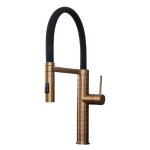 Robinetterie cuisine architek mitigeur �vier � douchette mobile cuivre bross� essebagno