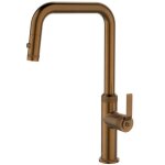 Robinetterie cuisine molette mitigeur vier  douchette extractible cuivre bross essebagno