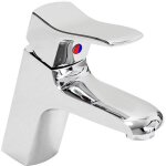 Robinet mitigeur - laiton - chrome - bec fixe - cartouche c�ramique 35mm - syst�me clic clac