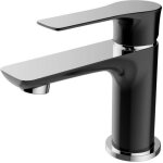 Robinet mitigeur lavabo essebagno lover - chrom et noir - monotrou - cartouche cramique 35mm