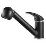 Robinet mitigeur monocommande avec douchette extensible pour la cuisine noir / yalurui