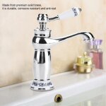 Robinet mitigeur monotrou à motif floral pour lavabo (chromé) - hen Robinet mitigeur monotrou à motif floral pour lavabo (chromé) - hen