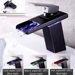 Robinet mitigeur salle de bain led style moderne lumires bassin vier contrle la temprature rgb de ...