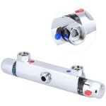 Robinet mitigeur thermostatique pour baignoire / douche � fixation murale - en laiton chrom� - robinet ...