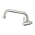 Robinet mural eau froide pour cuisine mitigeur evier mural bross� anti - empreintemousseur d�montable ...