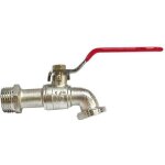 Robinet de puisage 1 / 4 tour - boutte - entre 20x27 - sortie 20x27 - laiton - gris