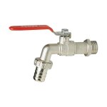 Robinet de puisage laiton nickel� 1 / 4 tour m�le 3 / 4 nez 3 / 4 tuyau �15