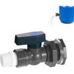 Robinet pour recuperateur d eau de pluie 3 / 4 vanne pour tonneau de pluie en pvc avec raccord de cloison ...