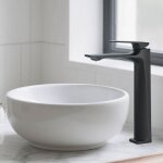 Robinet salle de bain cascade moderne robinet lavabo noir mitigeur lavabo robinetterie eau chaude et ...