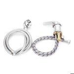 Robinet salle de bain avec douchette �lectrique - mitigeur lavabo douche extra plat noir