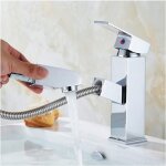 Robinet de salle de bain avec douchette extractible robinet de lavabo cascade chrom�