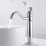 Robinet de salle de bain en laiton haut mitigeur monocommande florale - vintage - argent - economie deau ... Robinet de salle de bain en laiton haut mitigeur monocommande florale - vintage - argent - economie deau ...