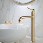 Robinet salle de bain mitigeur lavabo haut pour vasque pivotant � 360� mitigeur vasque � poser chaud ...