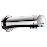 Robinet temporis temposoft 2 mural delabie pour lavabo - gris - monotrou - economie deau - chrom