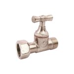 Robinet de wc droit nickel brut m12 / 17 - ecrou prisonnier 12 / 17