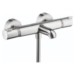 Robinetterie bain / douche ecostat comfort - hansgrohe - 2 trous - gris - economie deau